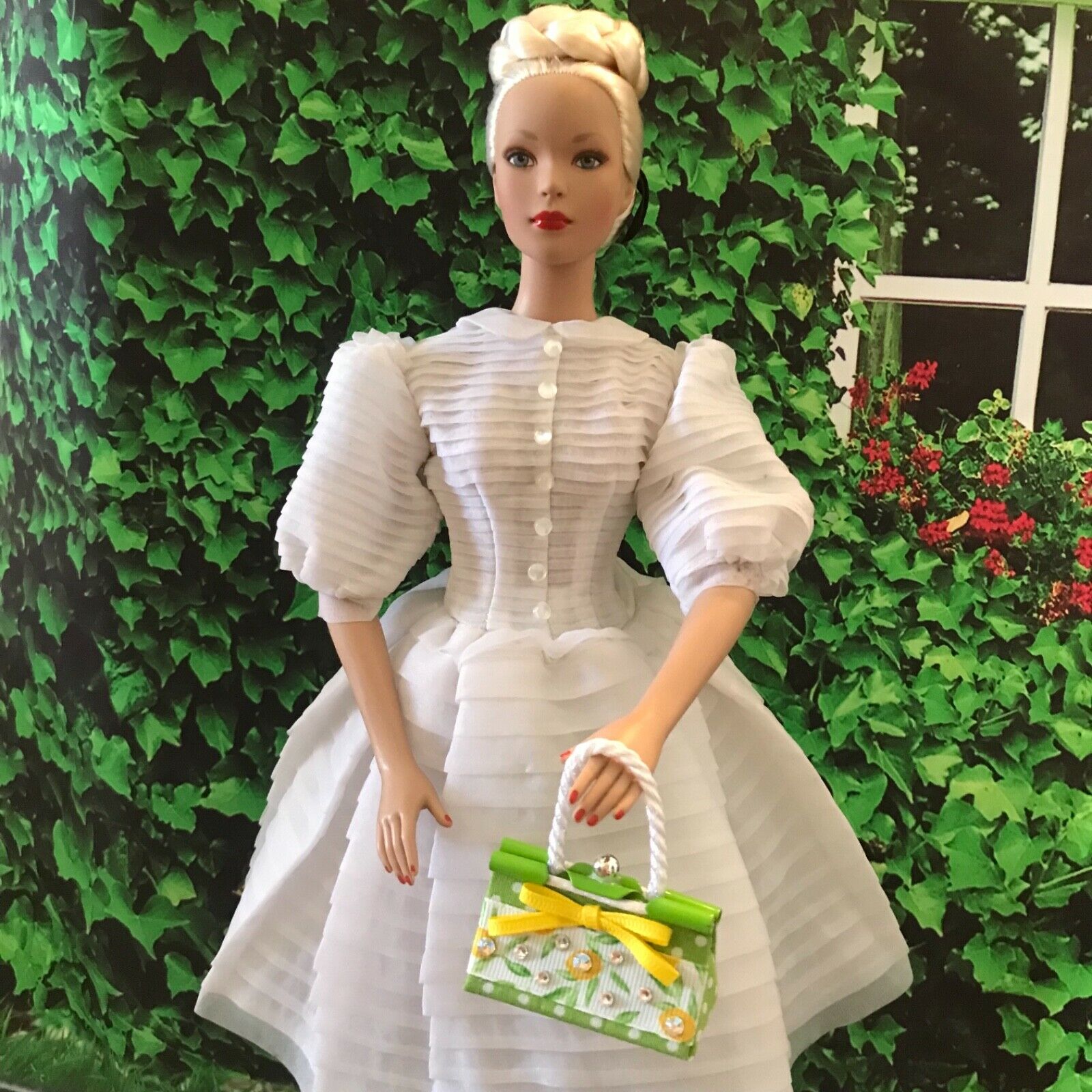 Tonner Doll Purse Ooak For 16-18” Dolls Green & Yellow Handbag