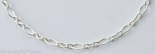 925 Solid Sterling Silver Chain 2.2mm Long And Short Oval Links Sold By-the-foot