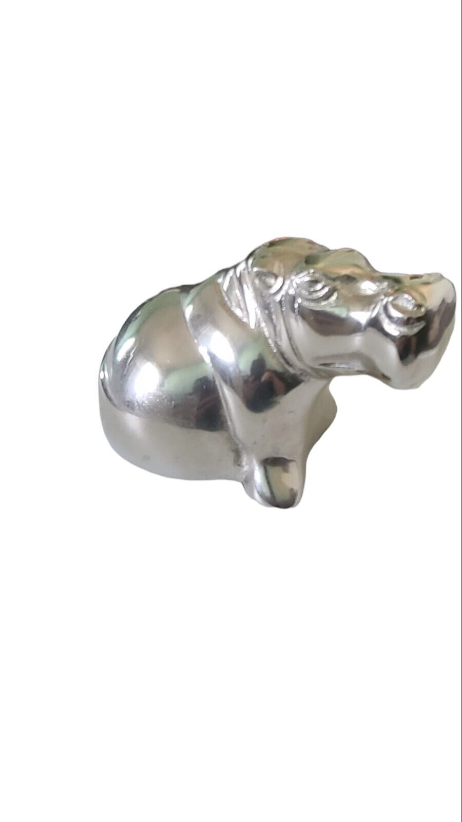 Metal Hippos Hippopotamus Sculpture Figurine Home Decor Table Top Paperweight