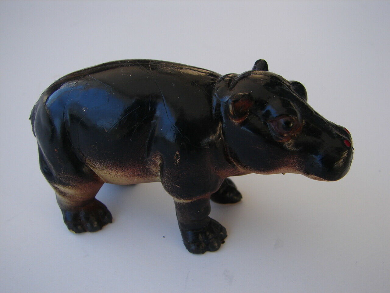 Vintage 3" Pvc Style 1980's Hippo Hippopotamus Figurine Aaa Made In China