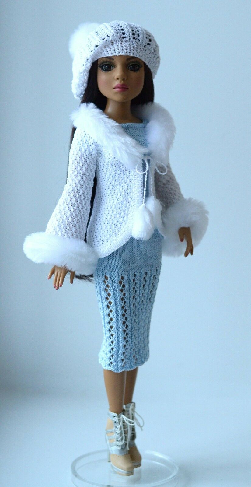 Handmade Knit Outfit For Tonner Doll  Ellowyne Wilde Body 16" Dress