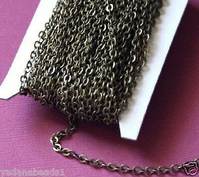 32 Ft Spool Of Antiqued Brass Flat Cable Chain 3x2.5mm