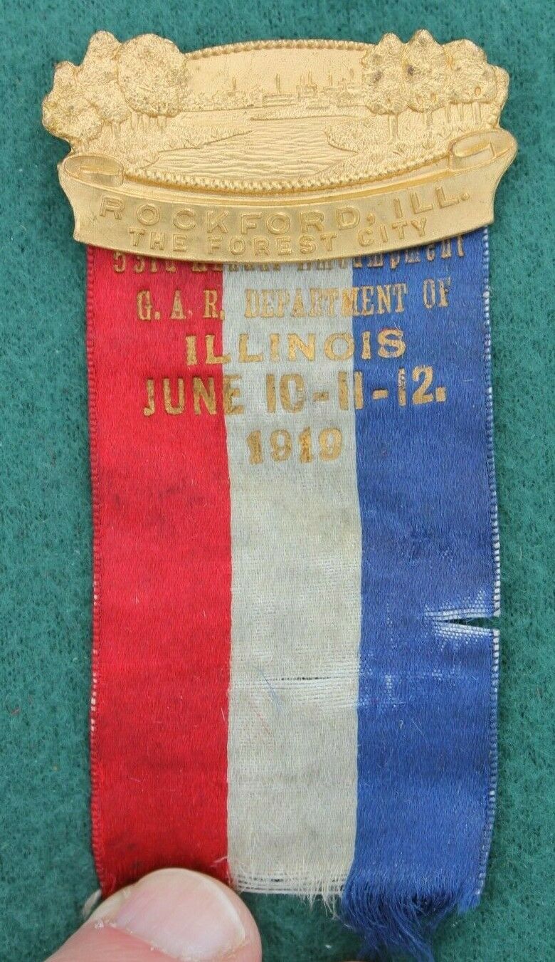1919 53rd Annual Emcapment Gar Dept Of Il Rockford Il Civil War Veterans Badge