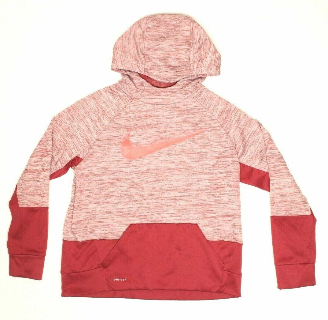 Nike Dri-fit Youth Xl Hoodie, Red And White, Pullover C1