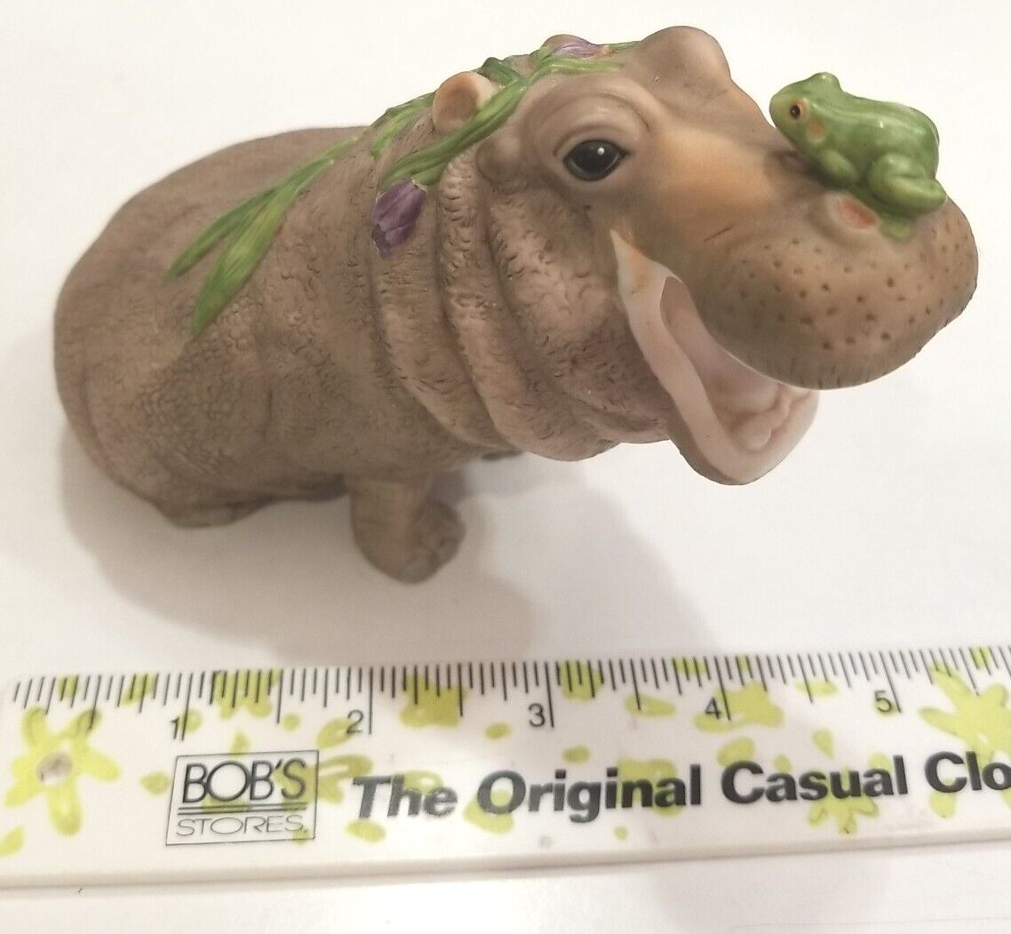 Franklin Mint Along For The Ride Hippo And Frog Figure By Susan C Eaton 1987