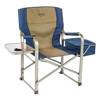 Kamp-rite Director's Chair W/cooler & Side Table, Navy/tan