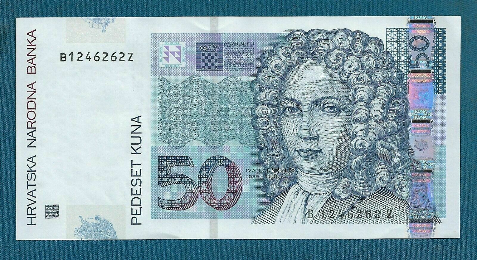 50 Kuna 2012. Croatia Banknotes Unc Ivan Gundulic / Dubrovnik, Replacement !