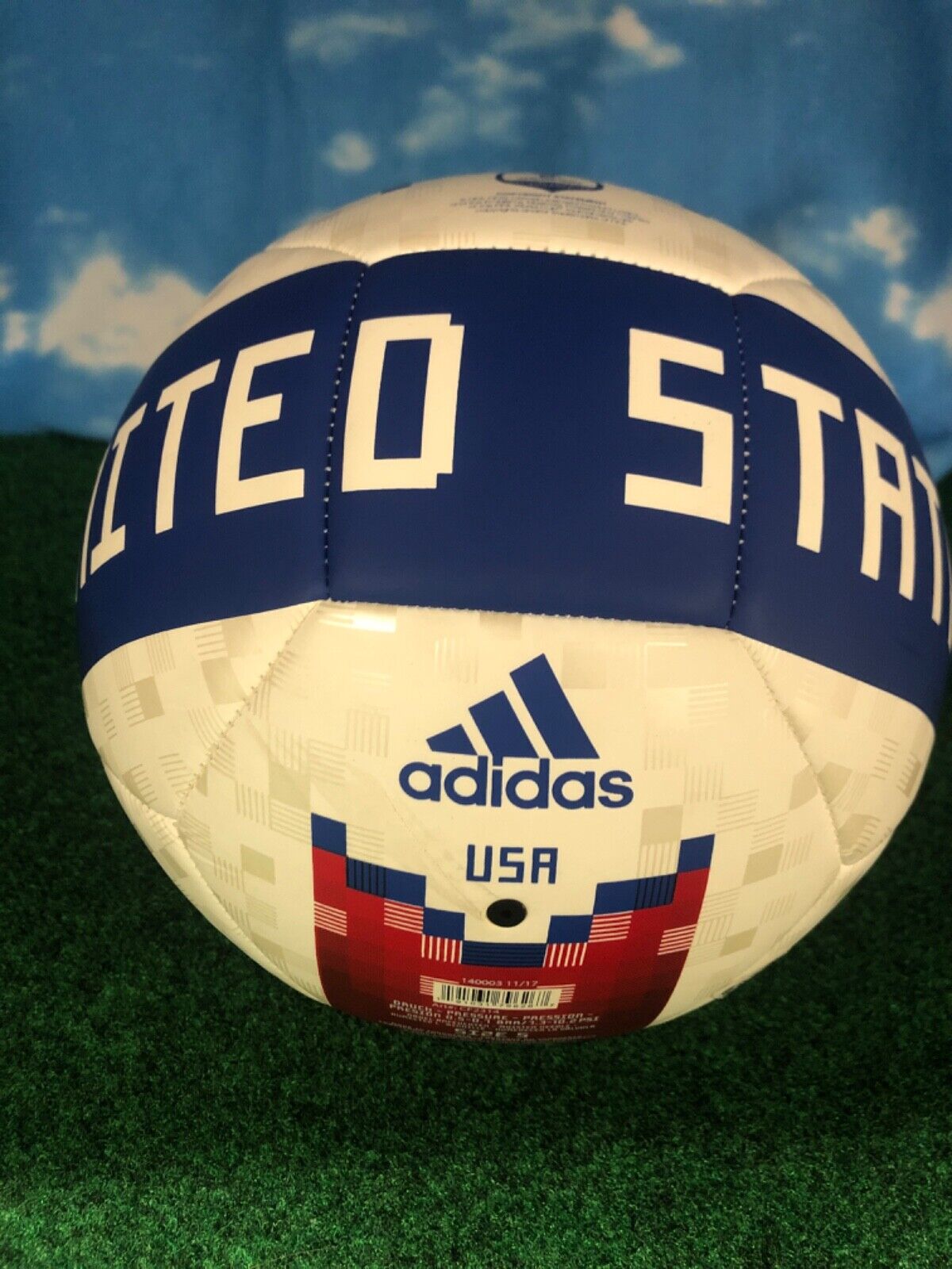 United States Usa Soccer Ball Adidas Size 5 Multicolor  B14