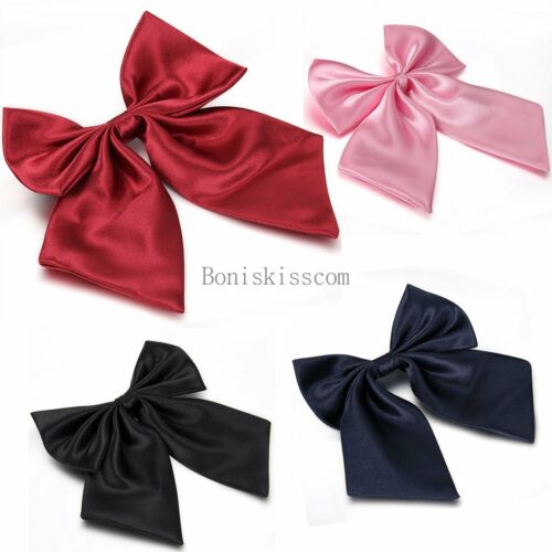 Womens Girls Fashion Party Banquet Solid Color Adjustable Bow Tie Necktie New