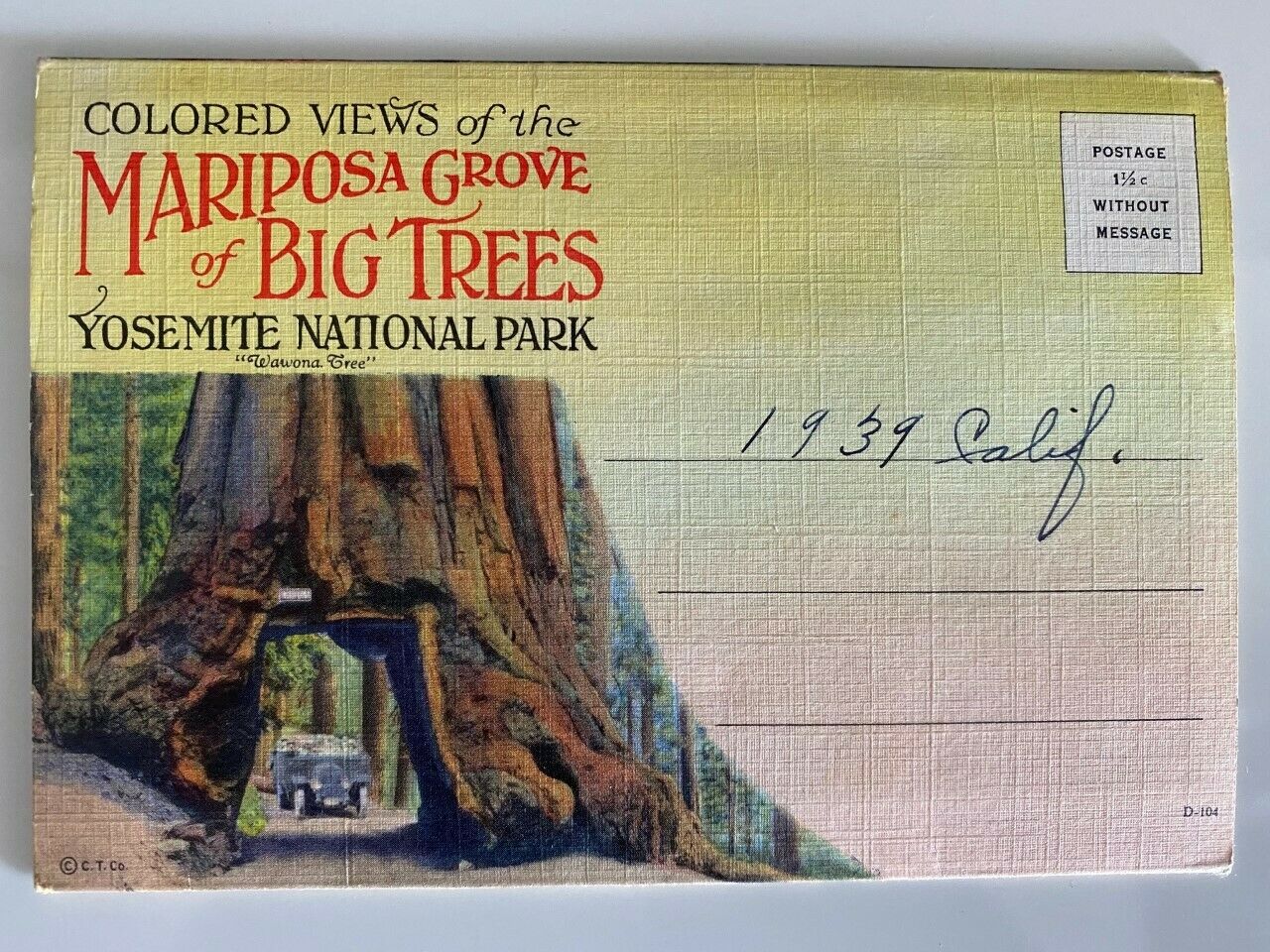Vintage "colored Views Of The Mariposa Grove Of Big Trees Yosemite National Park