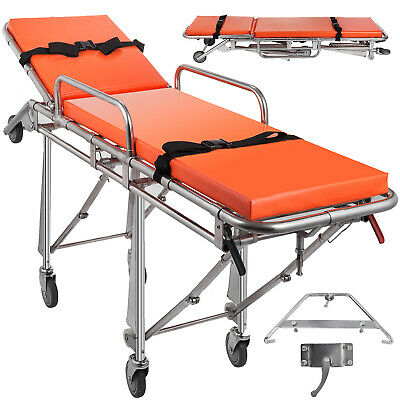 Emergency Medical Stretcher Ambulance Automatic Loading Gurney Rotating Casters