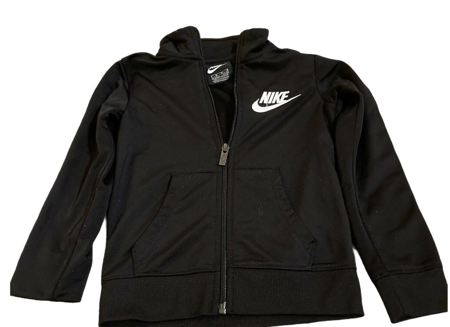 Toddler Dark Grey With Black Nike Zip Up Shirt Size 6/m With Pockets