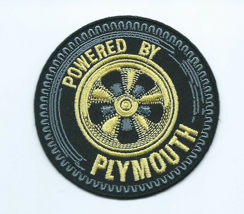 Powered By Plymouth Automobile Driver Patch 3 In Dia #5042