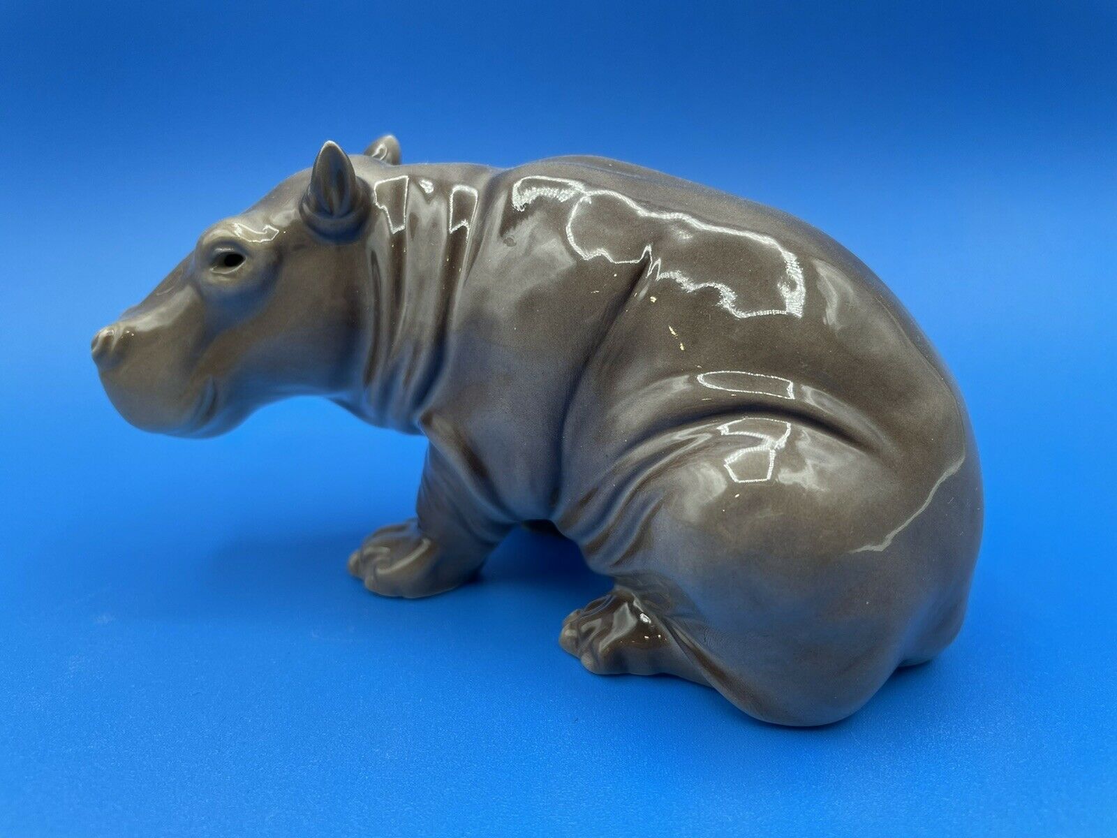 Nymphenburg Germany Porcelain Figurine Of A Young Hippopotamus