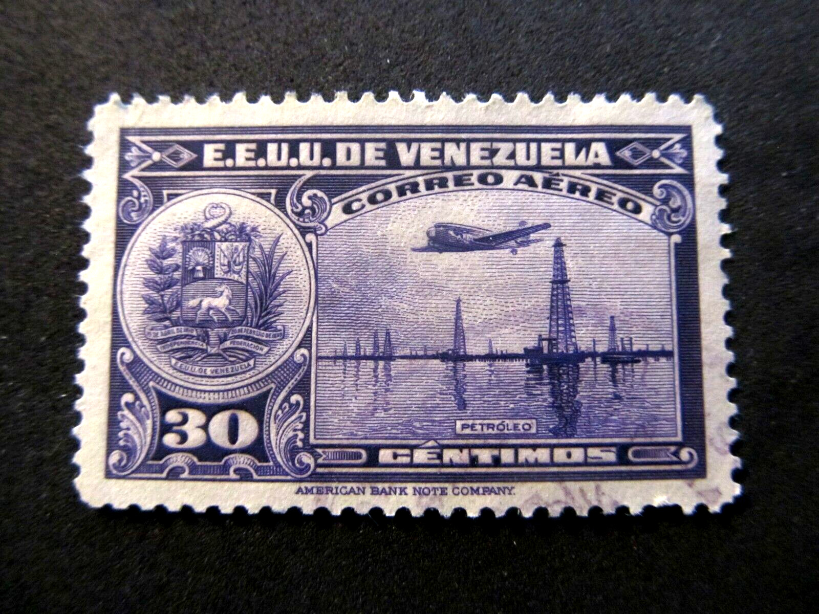 1938/39 - Venezuela - Oil Walls - Scott C88 Ap10 30c