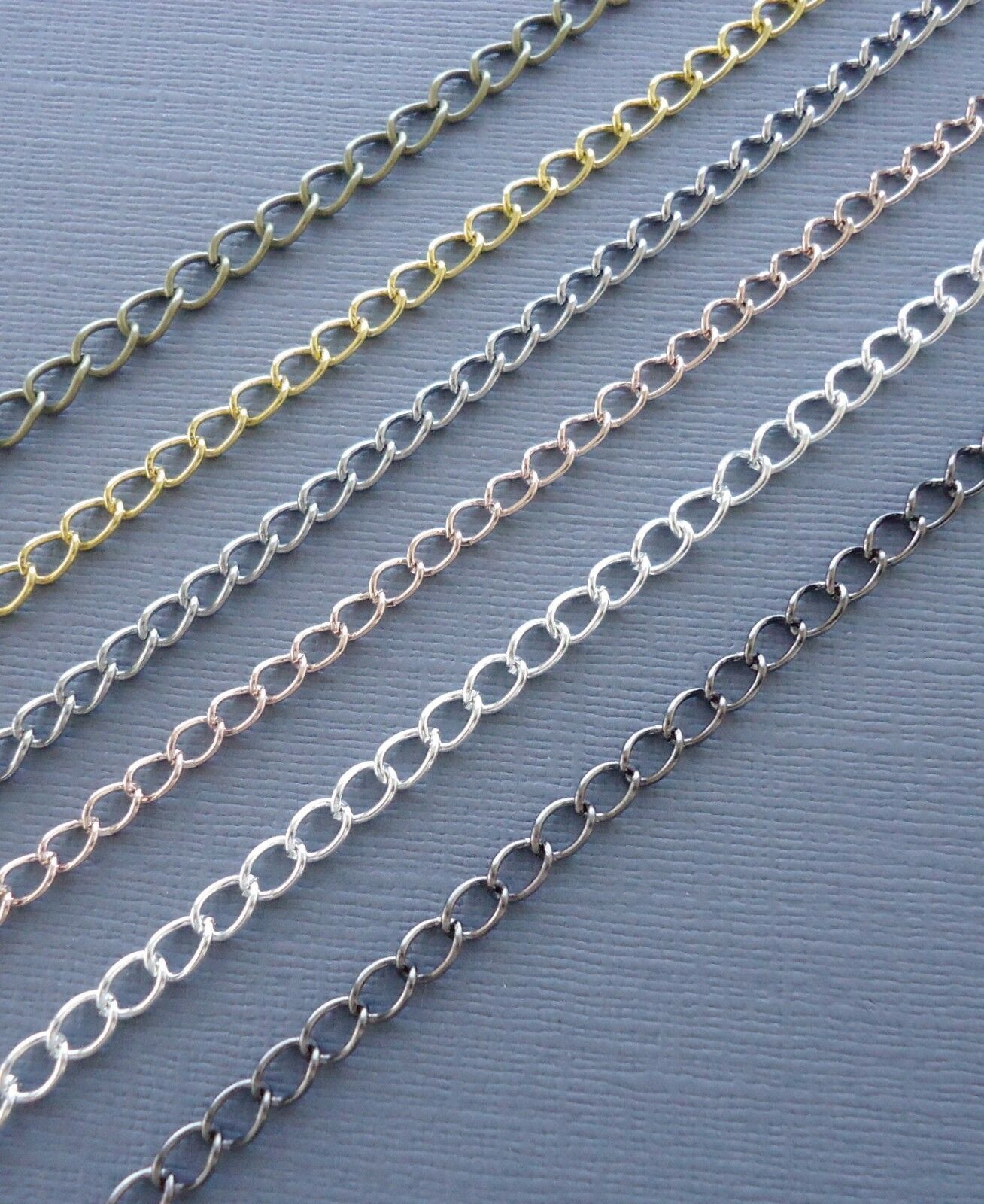 6ft Gold/silver/black Curb Cable Chains Link Opened Findings Jewelry Making Diy