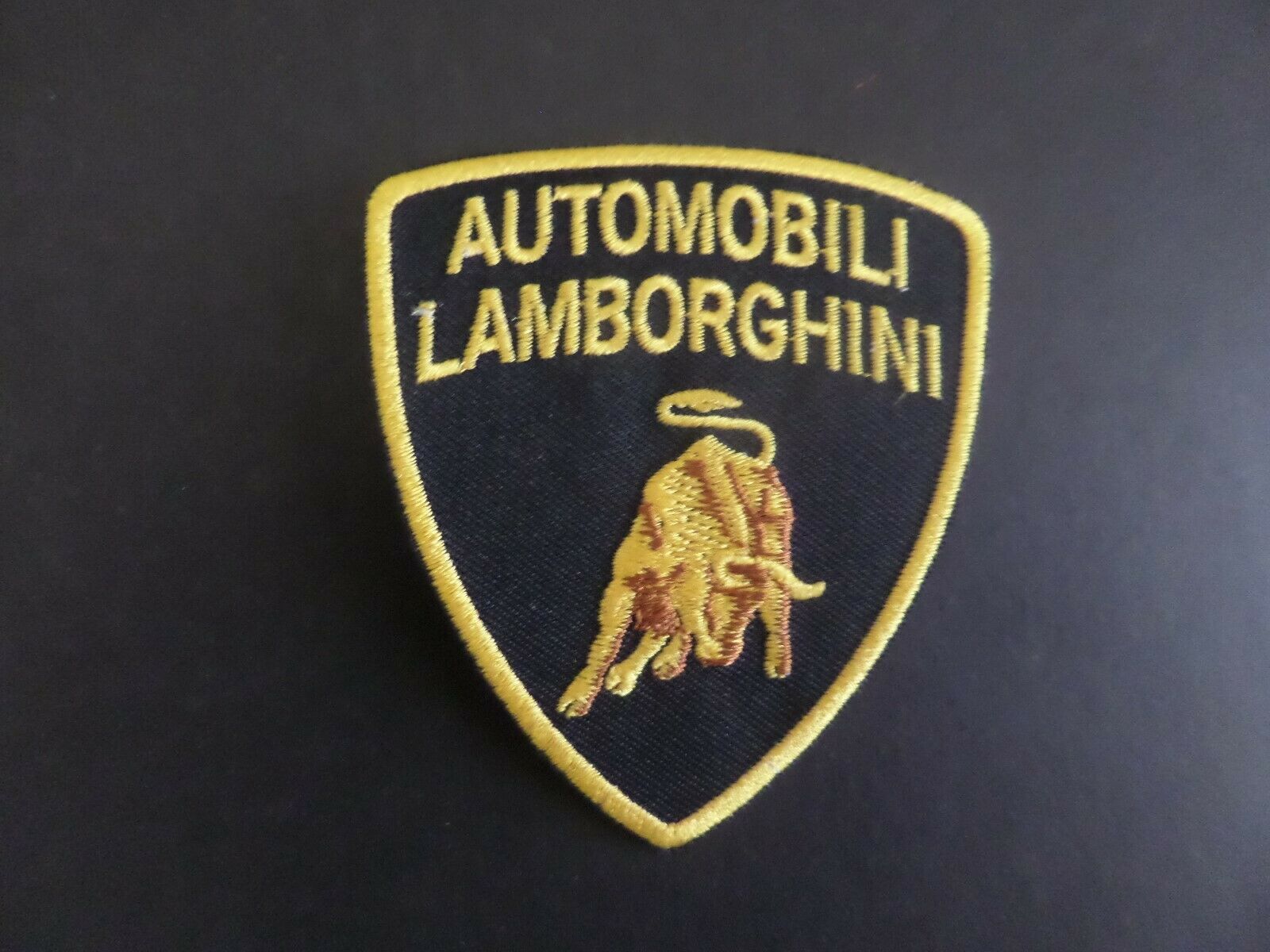 Lamborghini" Auto Yellow & Black  Embroidered 2-3/4 X 3-1/8 Iron On Patch
