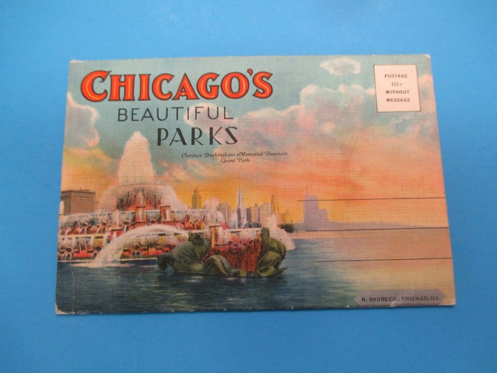 Vintage Souvenir Postcard Folder Chicago Illinois Chicago`s Parks S329