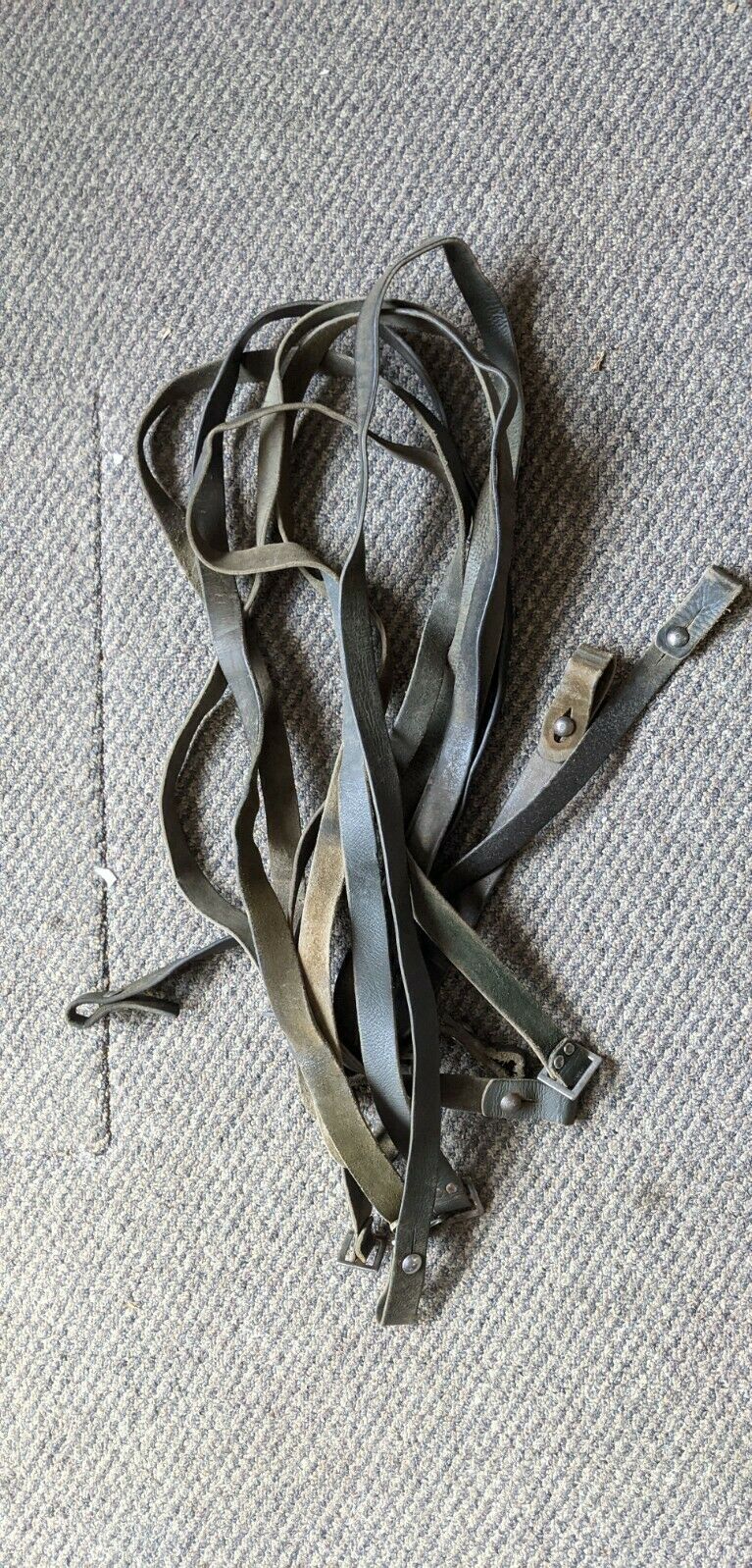 Finnish M39 Green Leather Sling Mosin Nagant Complete W/ Square Buckle Good Used