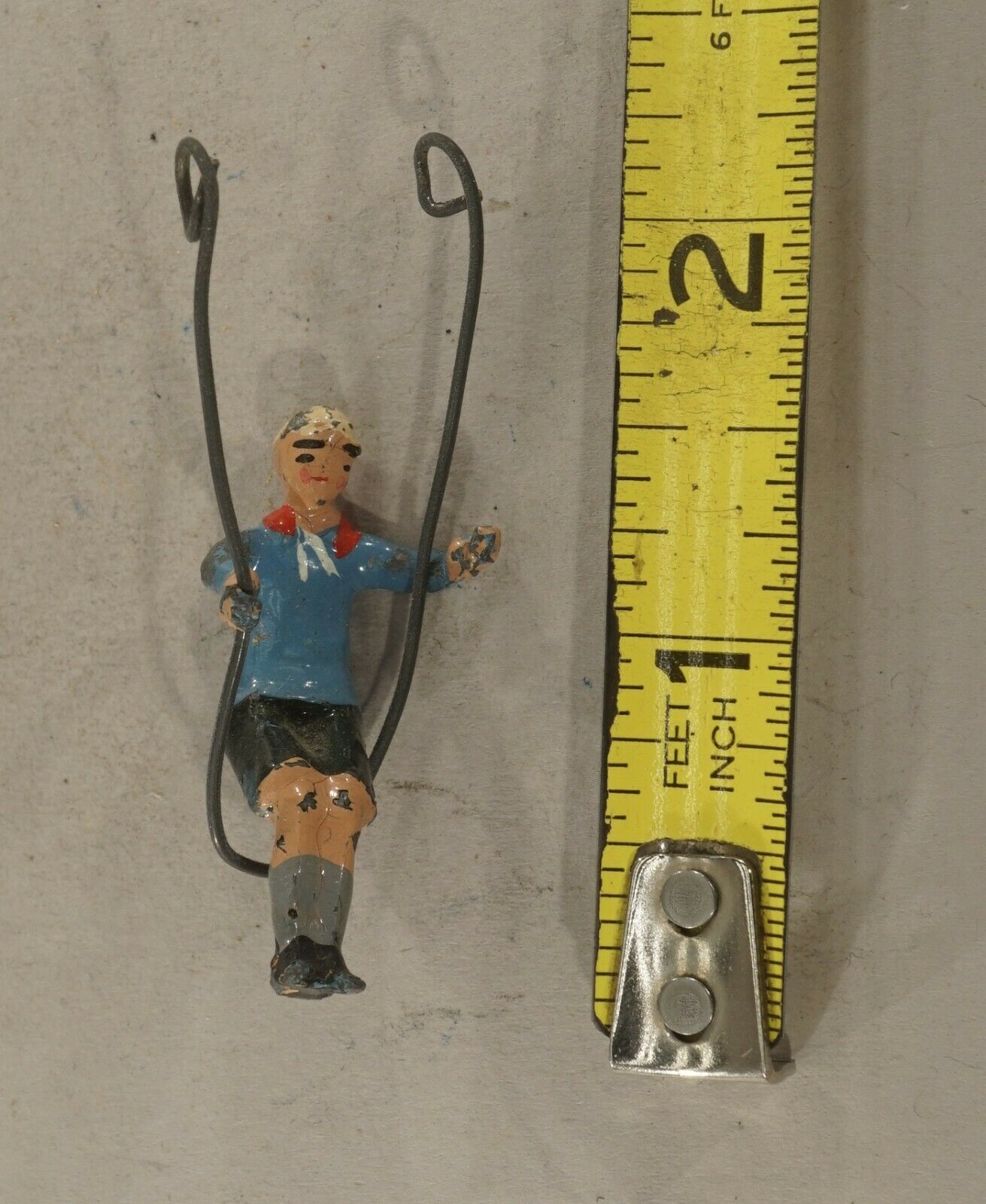 Original Vintage Antique Toy Boy On Swing Lead Figure (inventory No. 9399)