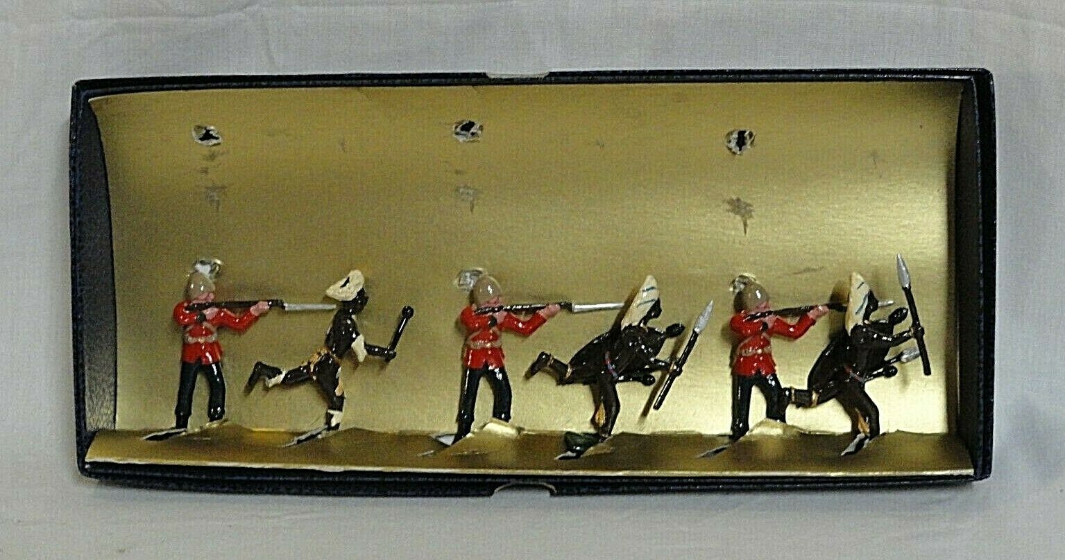 Wow! 1950`s Blenheim Military Models French Soldiers & Natives Metal Figure Set
