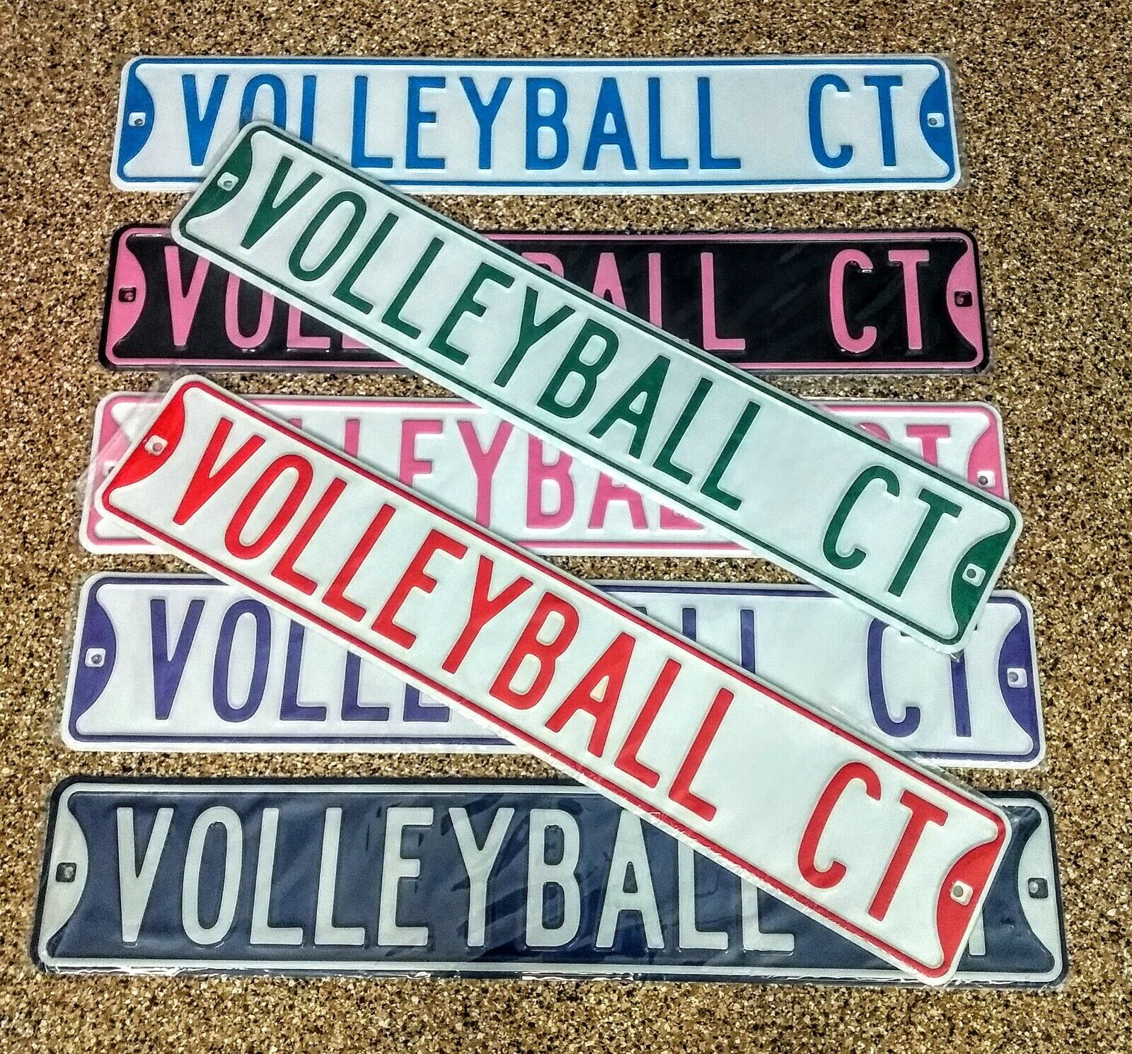 Volleyball Ct Sports Street Sign Wall Art Decor Gift Galvanized Steel Embossed