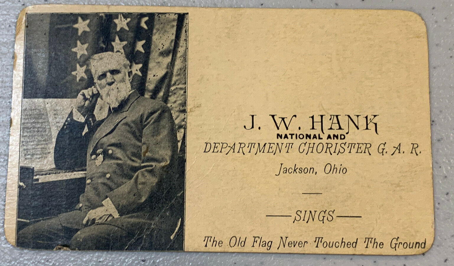 Civil War Gar Rppc J. W. Hank Company F 129th Ohio Volunteer Infantry Jackson Oh