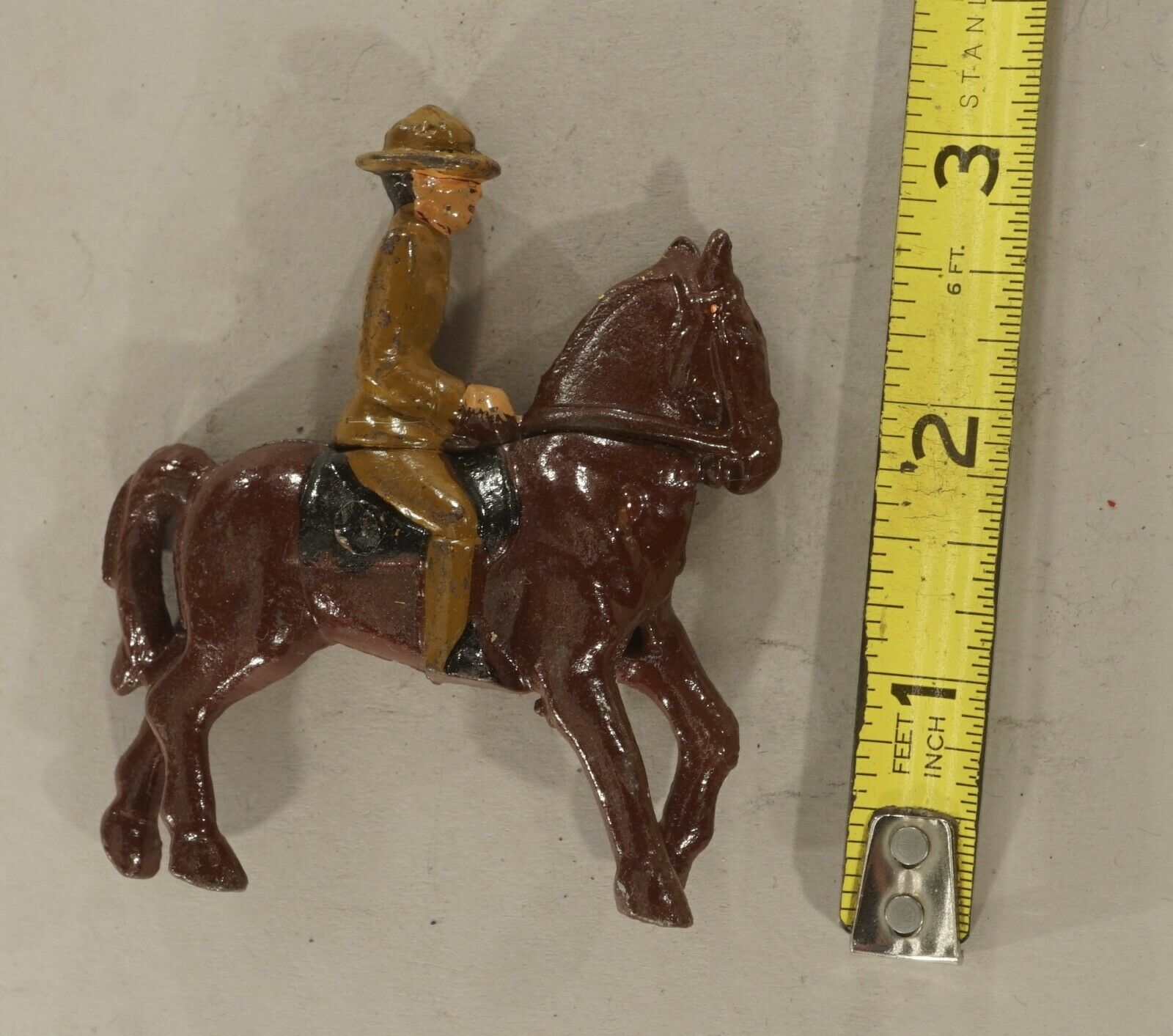 Original Vintage Antique Toy Rider On Horse Lead Figure (inventory No. 9242)