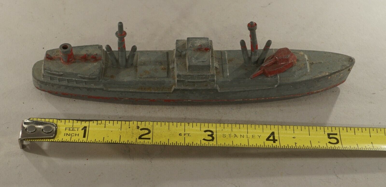Original Vintage Antique Tootsietoy Lead Navy Ship (inventory No. 9752)