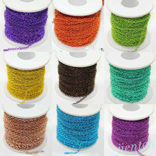 12 Colors Open Link Iron Cable Metal Chain Diy Craft Jewelry Making Supplies