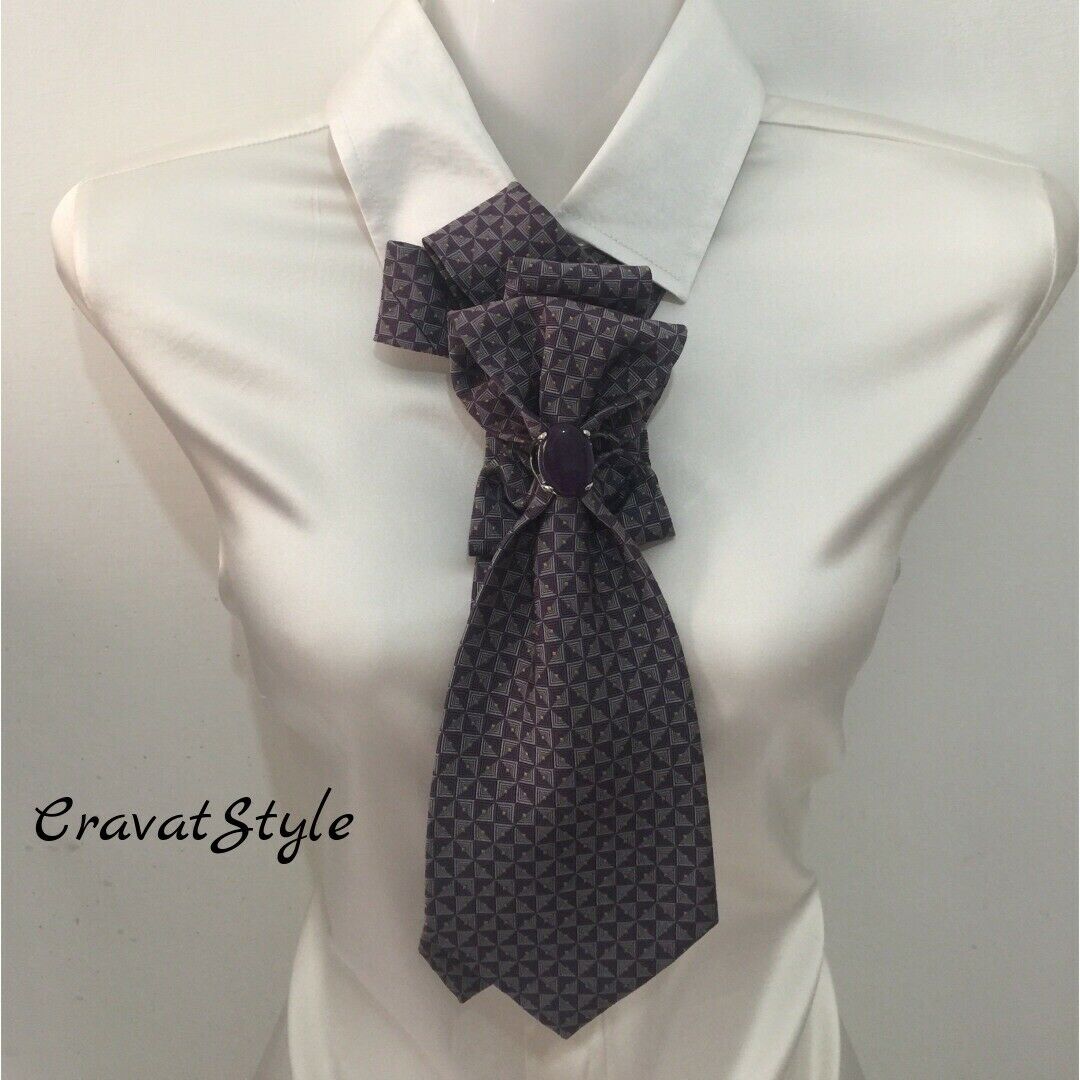Tie Women's. Silk 100% Italy. Collar, Necklace, Necktie, Cravat. Hand-made