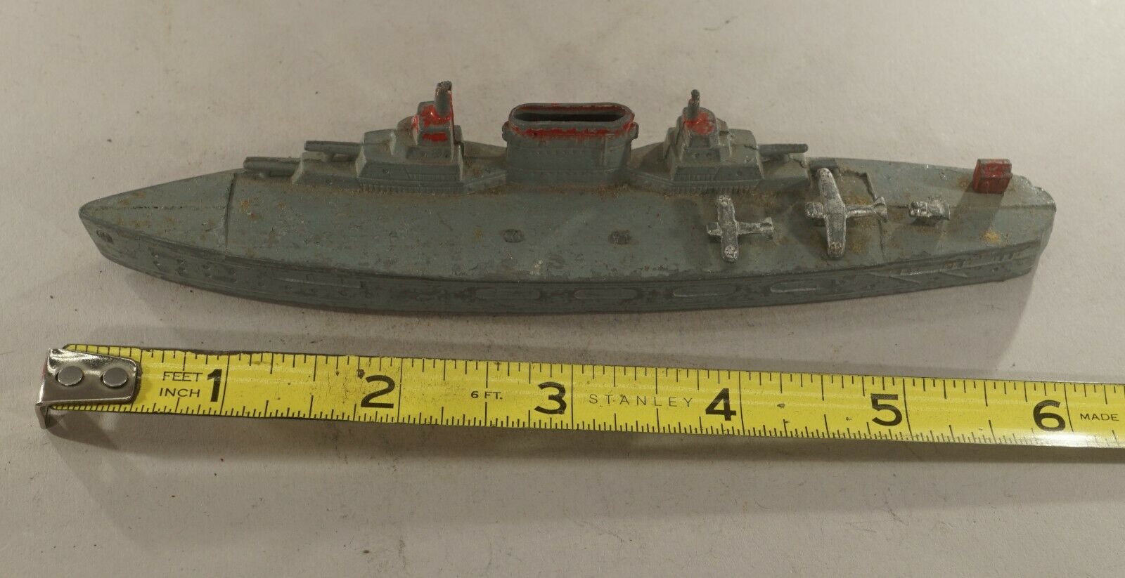 Original Vintage Antique Tootsietoy Lead Navy Ship (inventory No. 9748)