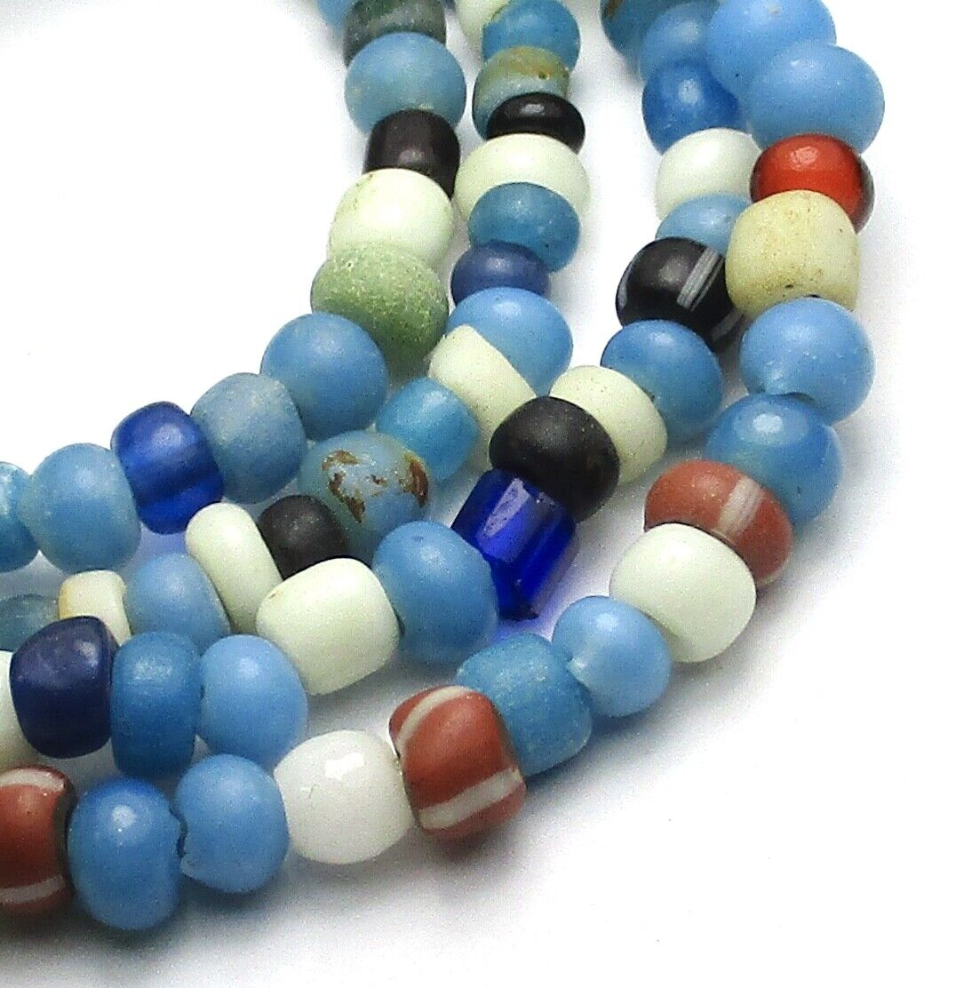 21"strand Of 201 Rare Tiny/small Old Mixed N.american Columbia River Trade Beads