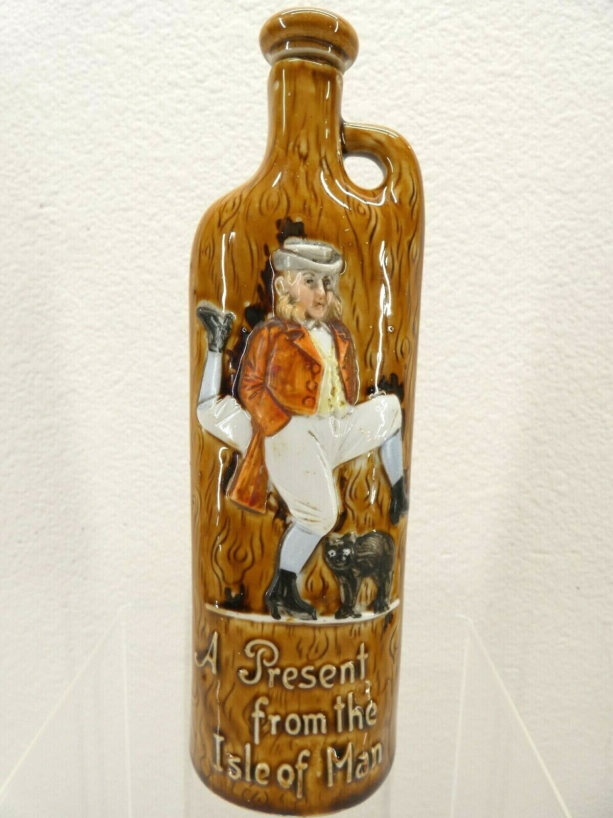 #49/6 Schafer Vater German Porcelain Figural Bottle Flask Present Isle Of Man