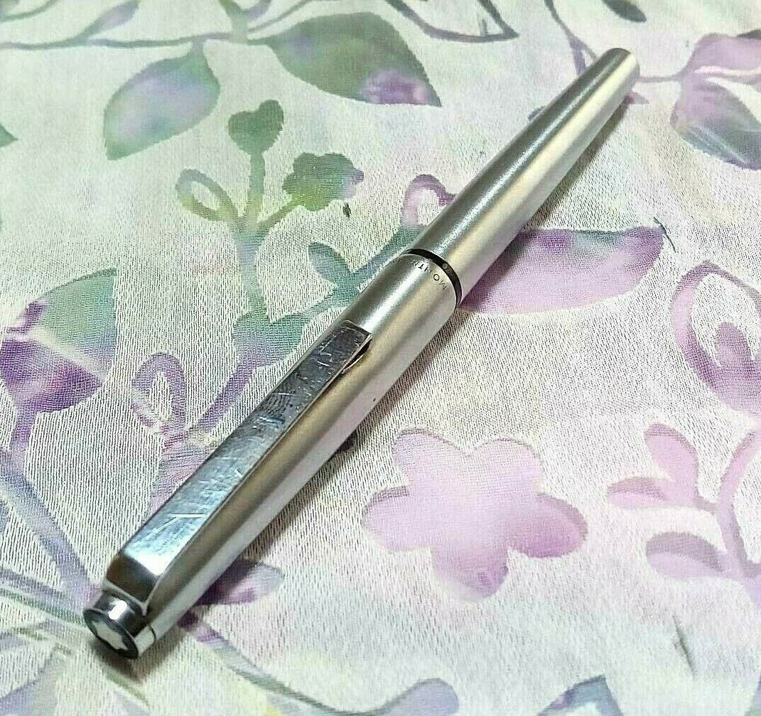 Montblanc Fountain Pen Vintage Nib Ink Antique 300 Silver & Black F/s Japan
