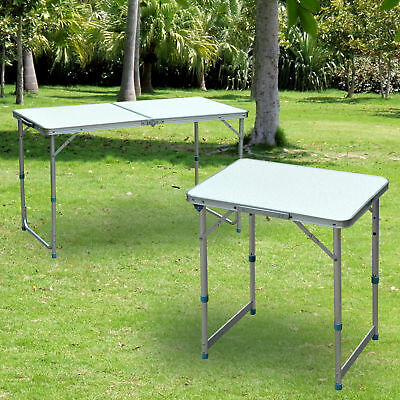 Outdoor Portable Folding Picnic Table Patio Roll Up Camping Square Aluminum