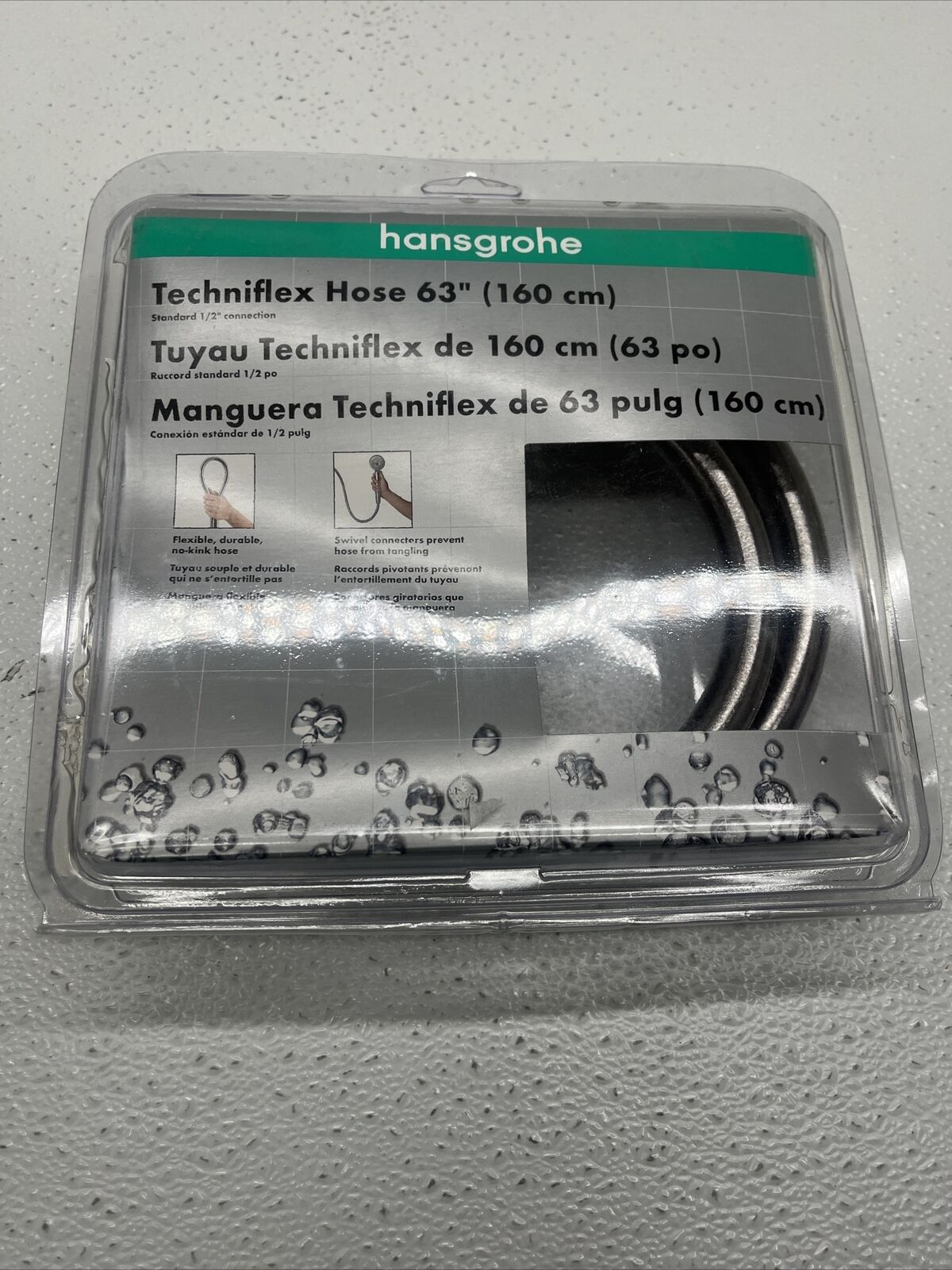 Hansgrohe Techniflex 28276343 63" Hand Shower 1/2" Hose In Brushed Black Chrome