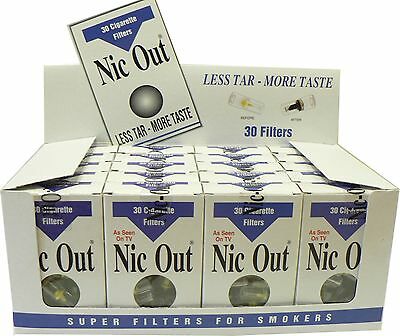 Nic Out 20 Pack Cigarette Filters 600 Tips Filter Out Tar & Nic Free Shipping