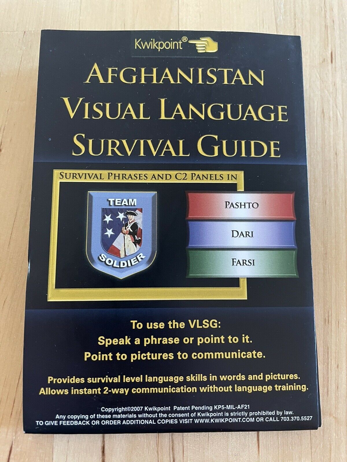 Afghanistan Visual Language Survival Guide, Kwikpoint, Translator Pashto & Dari