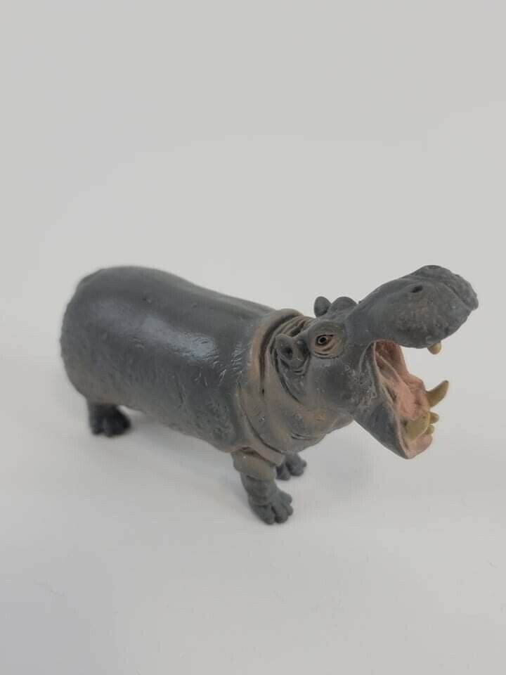 1996 Schleich Hippo Hippopotamus - Model D-73527 - Vintage Rubber Toy - Germany
