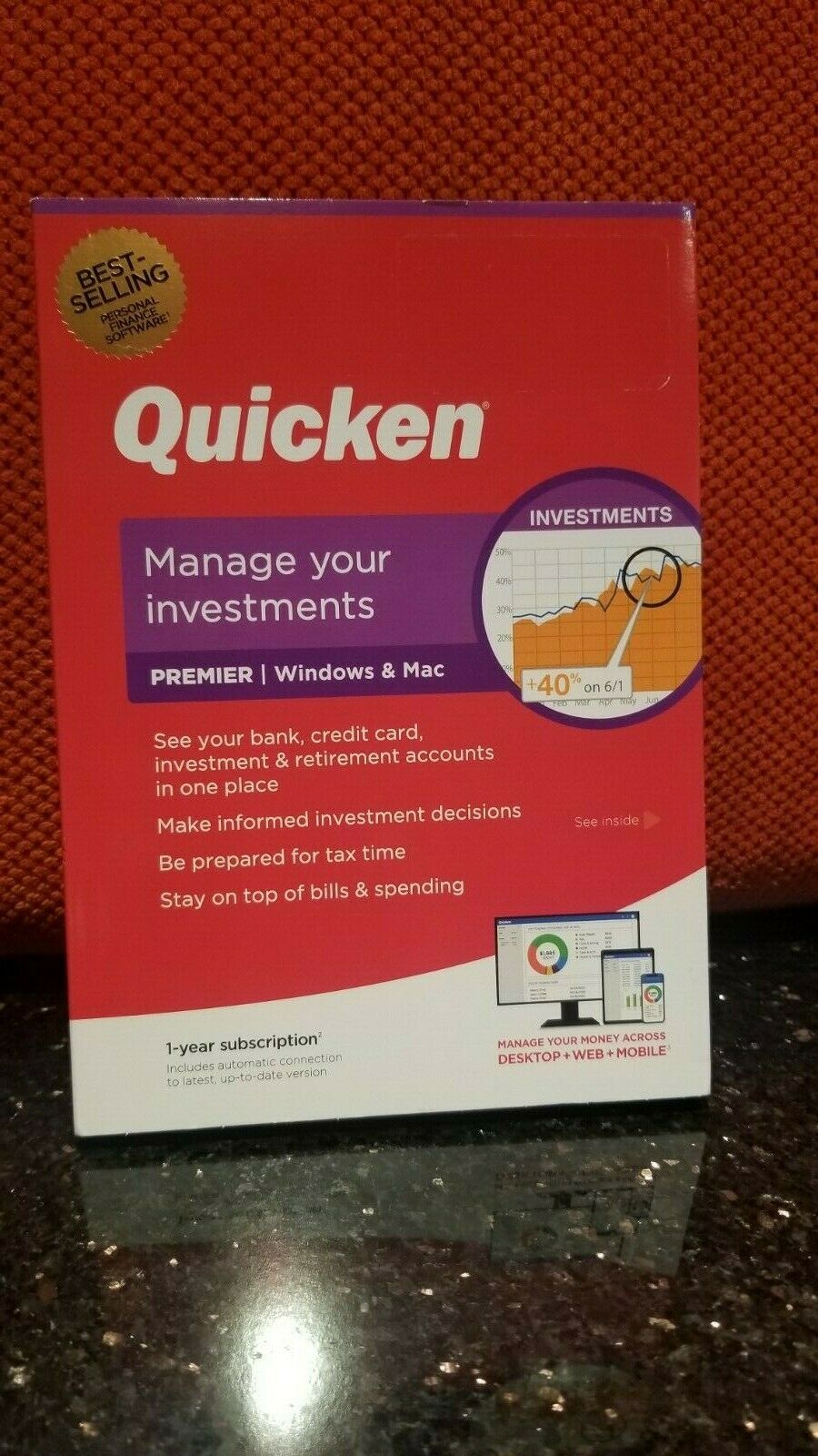 Quicken Premier Finance Software, 1-year Subscription, For Pc And Mac 2021 New
