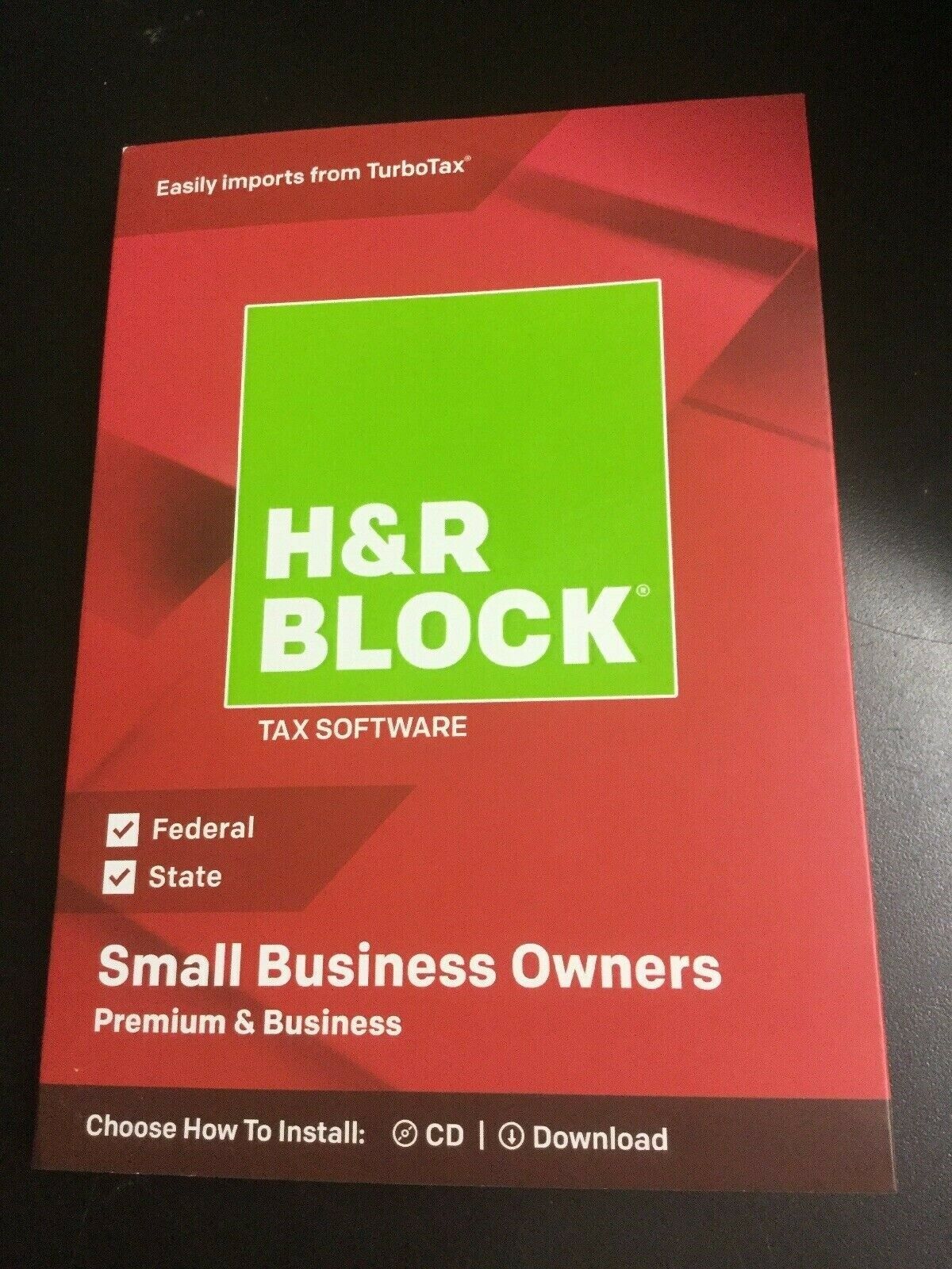 H&r Block Tax Software Premium & Business 2018 -small Business Owner Red #6414
